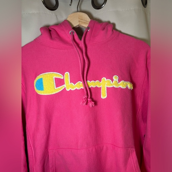 Reverse Weave Script Hoodie - Neon Pink Size Small (Unisex) - Picture 6 of 6